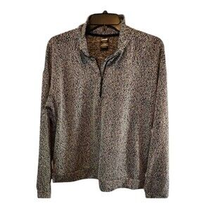 AVIA BRUSHED QUARTER ZIP BLACK WHITE PULLOVER SIZE MEDIUM LAYERING